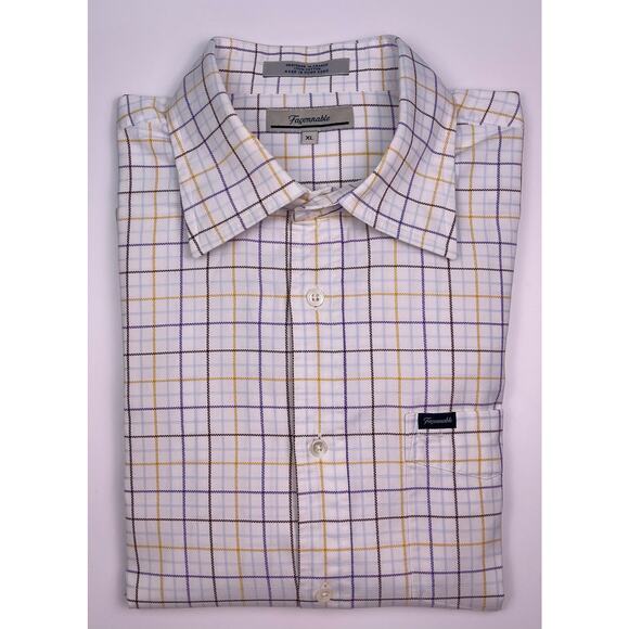 Faconnable XL Multicolor Plaid 100% Cotton Long Sleeve Button-Up Shirt - Picture 1 of 7